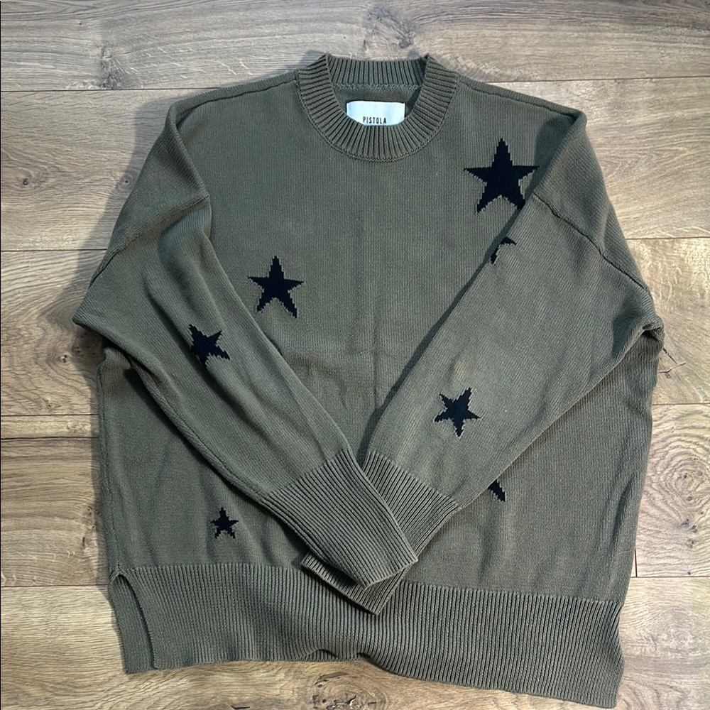 Pistola Women’s Olive Star Sweater size M